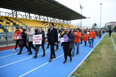 Edirne'de kadın şiddetine karşı farkındalık yürüyüşü